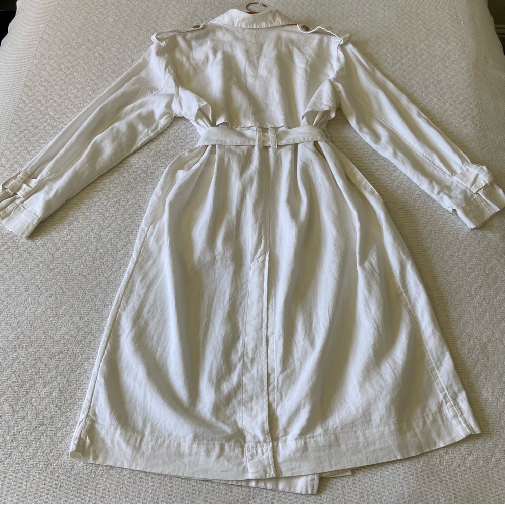 A New Day Linen Blend White Trench Coat - Picture 8 of 12